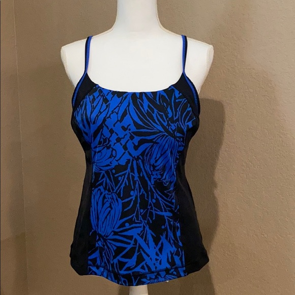 Lands' End Swim Lands End 2ddd Blueblack Tankini Bathing Suit